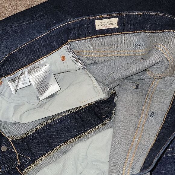 New Levi's Flex Premium 502 Taper Dark Wash Denim Jeans Big & Tall 44 x 32 - Picture 9 of 10